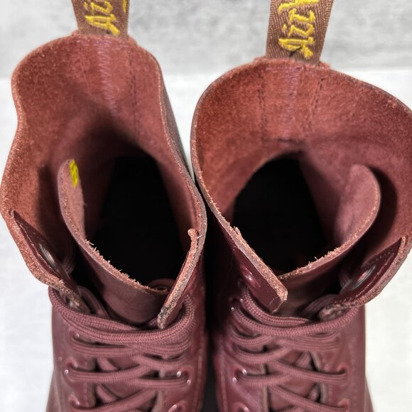 Dr Martens 1460 Pascal Virginia Leather Boots - Women's Size 7 - Burgundy - Picture 8 of 10